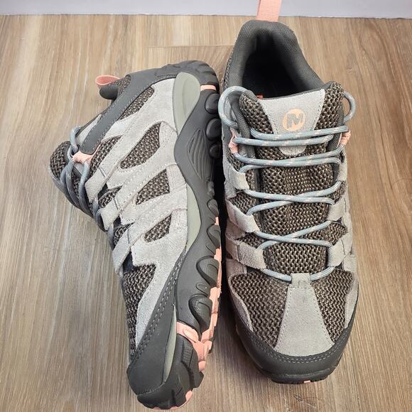 Merrell Alverstone Hiking Shoes Women's Gray Pink Waterproof Outdoors - 9.5 - Picture 3 of 6